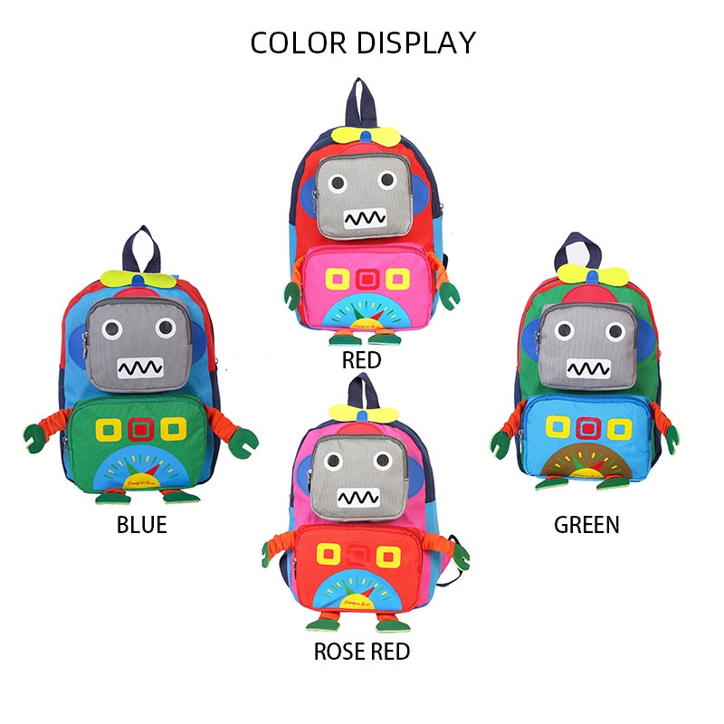 Milo Ba Lô Đi Học In logo Hoạt Hình robot Dễ Thương Cho Bé Mẫu Giáo