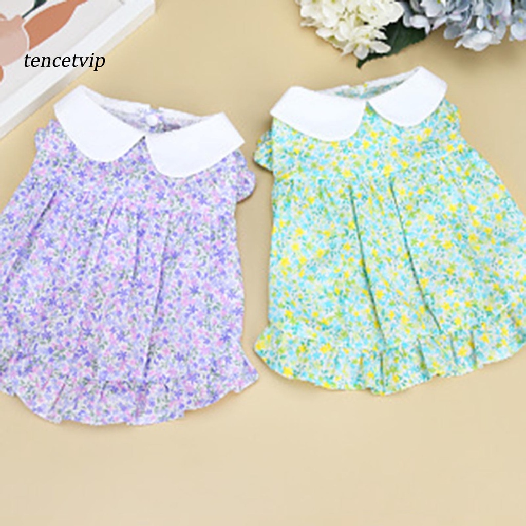 Đầm Cotton Không Tay Chống Nhăn In Họa Tiết Hoa Thời Trang Mùa Hè Cho Thú Cưng
