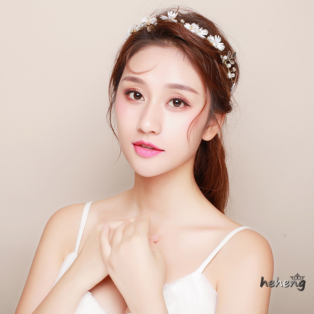 Kẹp Tóc Hoa Trắng Đính Ngọc Trai Thanh Lịch