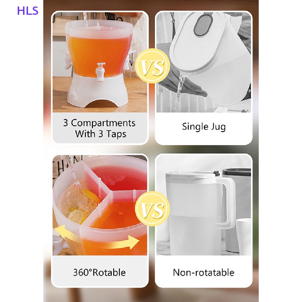 [HLS] 5,3l 360° Bình Nước Có Nắp Đậy Tiện Dụng Chất Lượng Cao