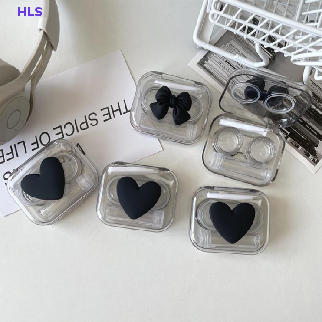 [HLS] Hộp Đựng Kính Áp Tròng Hình Nơ Trái Tim Trong Suốt Màu Hồng Đựng Kính Áp Tròng Làm Đẹp Cho Nữ Sinh
