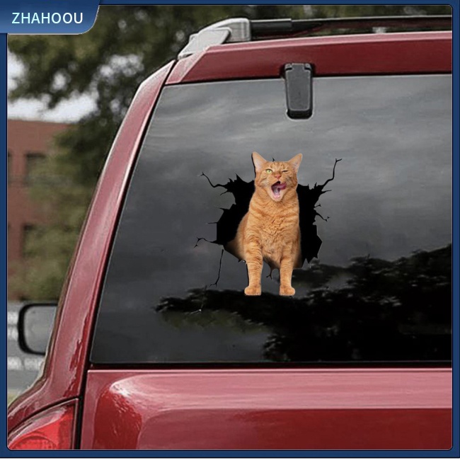 ☃Nhà Cửa☃ Miếng Dán Trang Trí Thân Xe Hơi Họa Tiết Mèo 3D D-2130