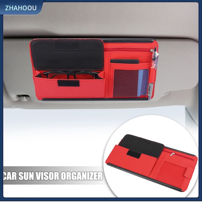 ☃Phụ Kiện Trang Trí Nhà Cửa Kiểu Dáng Dễ Thương Xinh Xắn☃ Túi Đựng Mắt Kính / Thẻ Đa Năng Có Khóa Kéo Gắn Tấm Che Nắng Xe Hơi