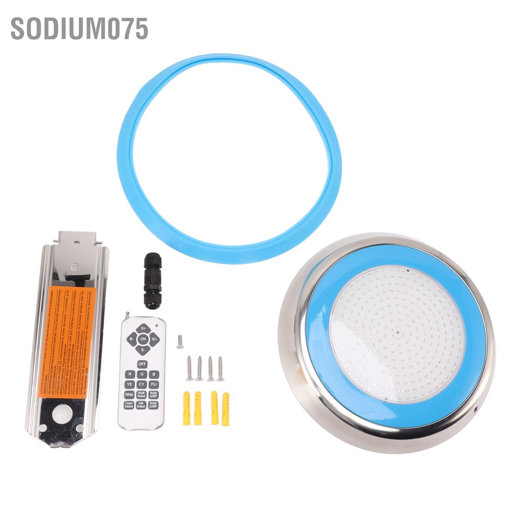 Sodium075 Đèn LED 18W RGB Bể Bơi IP68 Chống Nước Dưới Điều Khiển Từ Xa Không Dây AC12V Xanh Dương