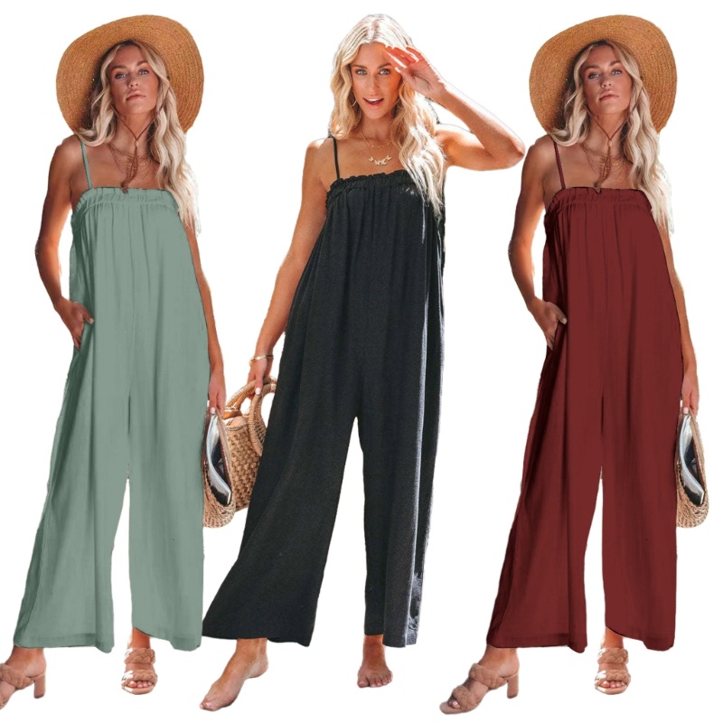 Áo liền quần Hai Dây Hở Lưng Form Rộng Thời Trang Cho Nữ