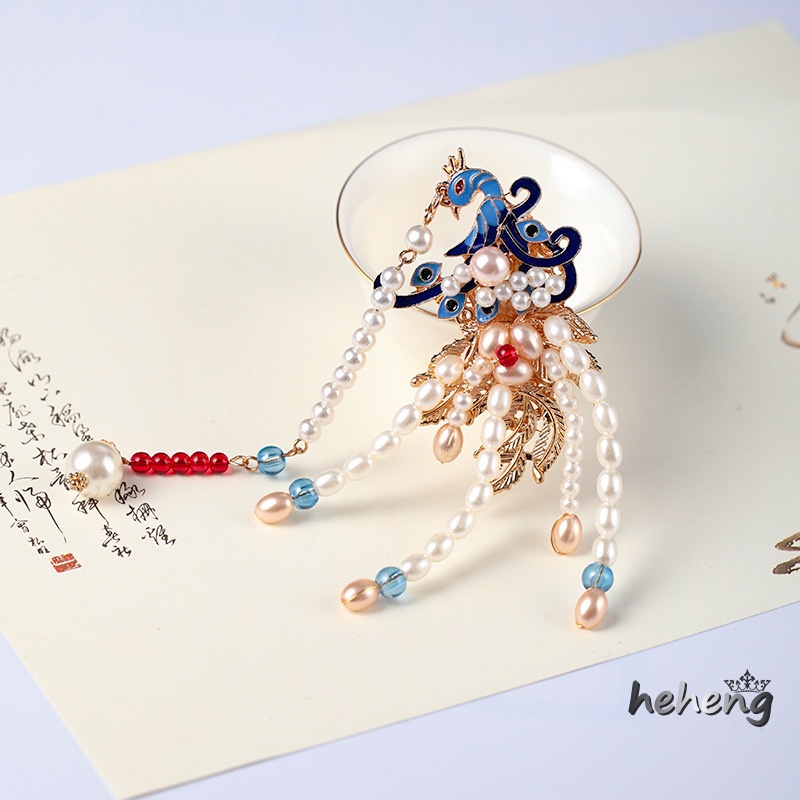 Kẹp Tóc Hình Con Vẹt Đính Ngọc Trai