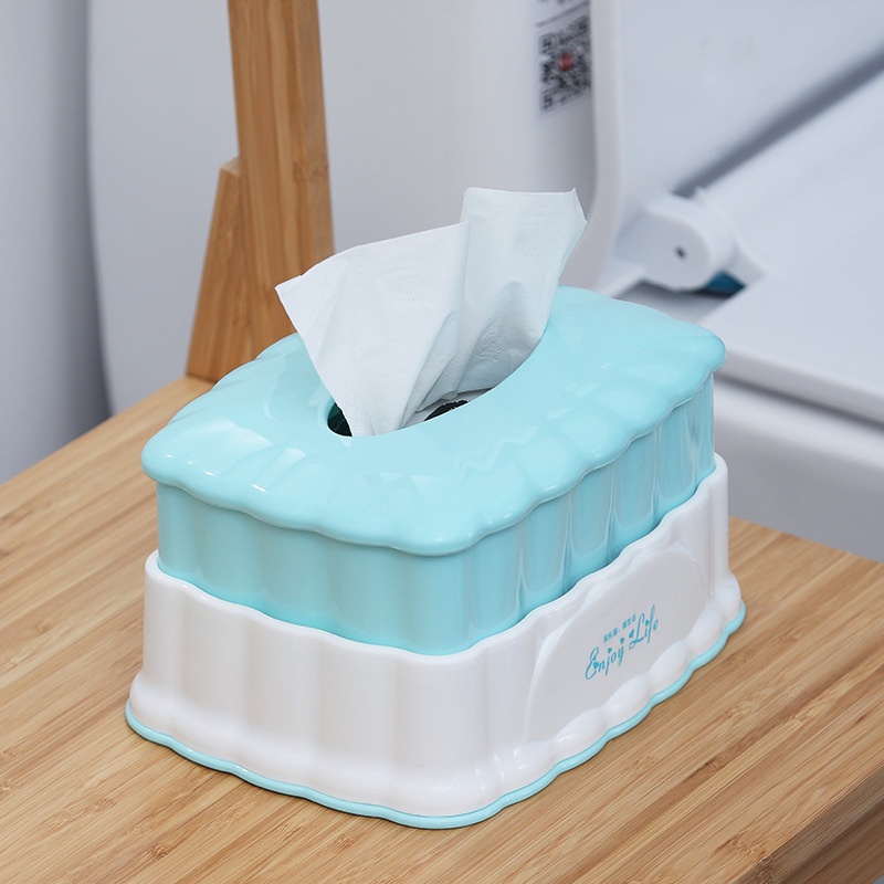 Hộp Đựng Khăn Giấy Hình Vuông Bằng Nhựa In Họa Tiết Đơn Giản Sáng Tạo Kèm Vỏ Đựng Khăn Giấy