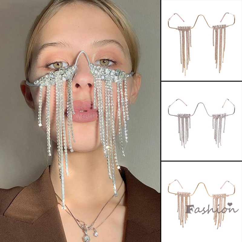 Gọng Kính Phối Tua Rua Phong Cách Vintage Thời Trang Cho Nữ