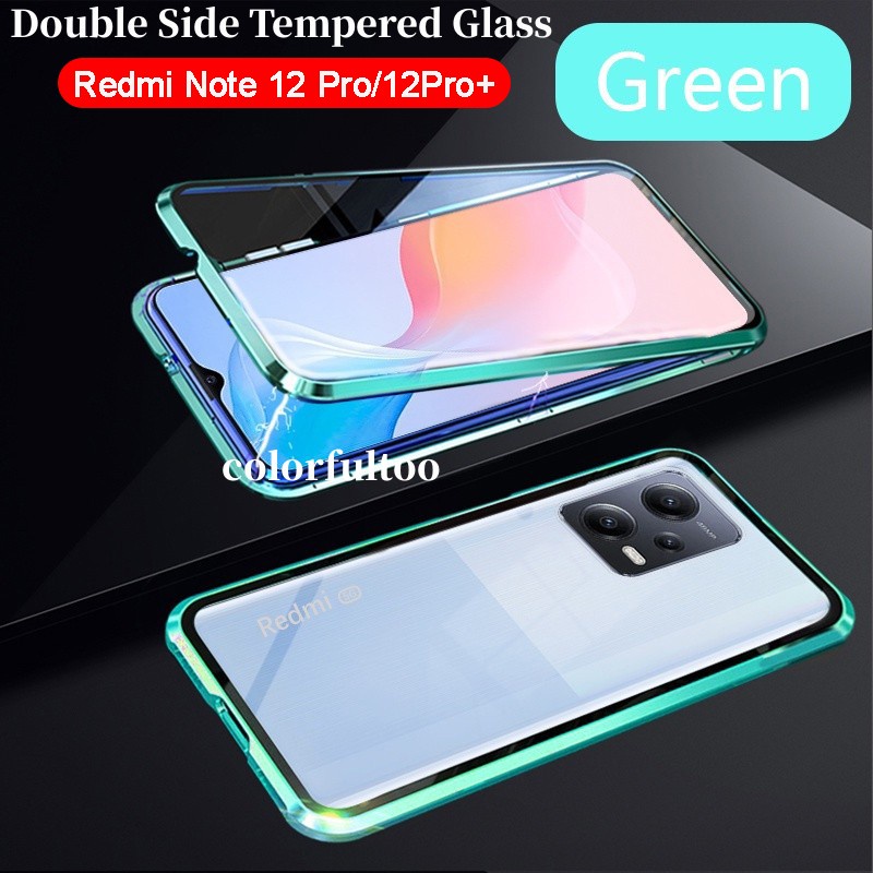 Ốp Điện Thoại Xoay 360 Độ Cho Redmi Note 12 Pro 5G Note 12 Pro Plus 12Pro + Note11Pro Note10Pro Note12Pro 4G 5G° Ốp Điện Thoại Kính Cường Lực Cứng Hai Mặt Nắp Lật Nam Châm Cho Iphone