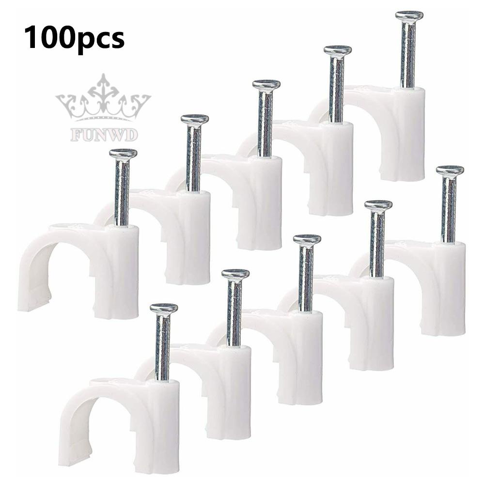 Set 100 Kẹp Dây Cáp Tròn 4-9mm Bằng Nhựa PE Màu Trắng Mới