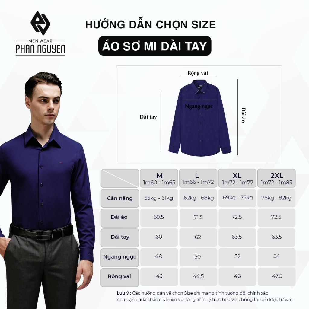 Áo sơ mi nam công sở dài tay Phan Nguyễn phong cách lịch lãm, chất vải cao cấp, hạn chế nhăn nhàu, bền màu SMD.1187-1200