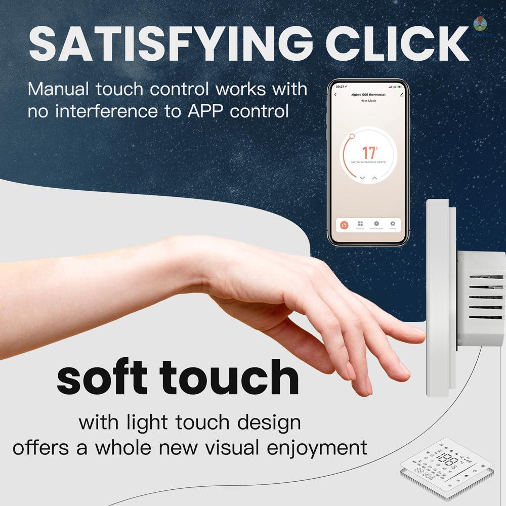 Tuya ZigBee Bộ Điều Khiển Nhiệt Độ Nước / Nhiệt Độ Sàn Nhà Bằng Điện Đa Chức Năng Tương Thích Với Alexa Và Google Assistant