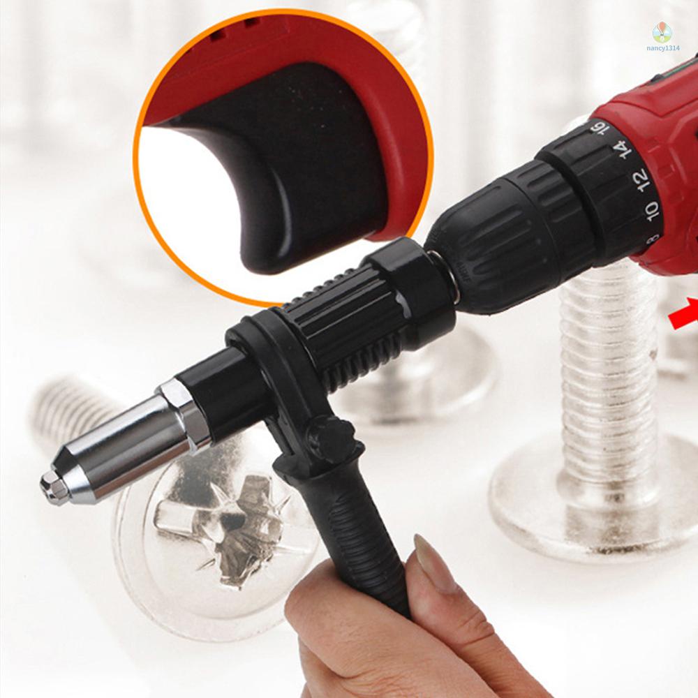 Rivet  Adatper Riveter Drill Converter Attachment Electric Power Drill Riveting Hand Tool Kit for Riveting Insert 3/32'' 1/8'' 5/32'' 3/16'' Rivets Nut