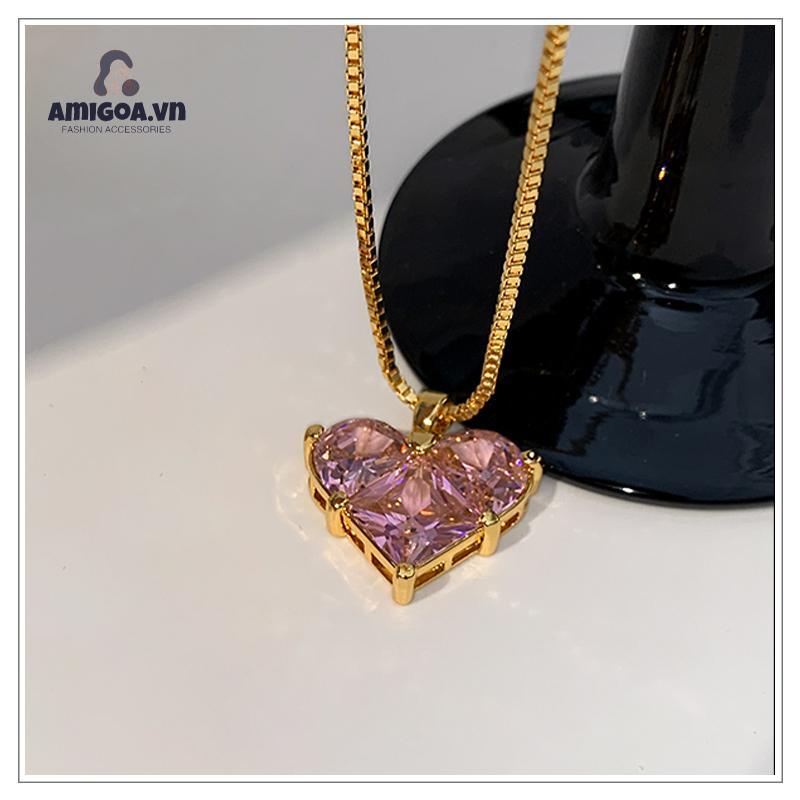 ✨✨Vòng cổ Mặt Thủy Tinh Pha Lê Siêu Lấp Lánh Thời Trang Nhẹ Nhàng Đa Năng Cho Nữ