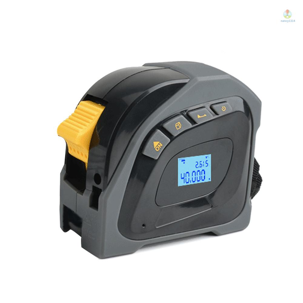 Thước Dây Laser Đo Khoảng Cách 2 Trong 1 5m Có Màn Hình LCD