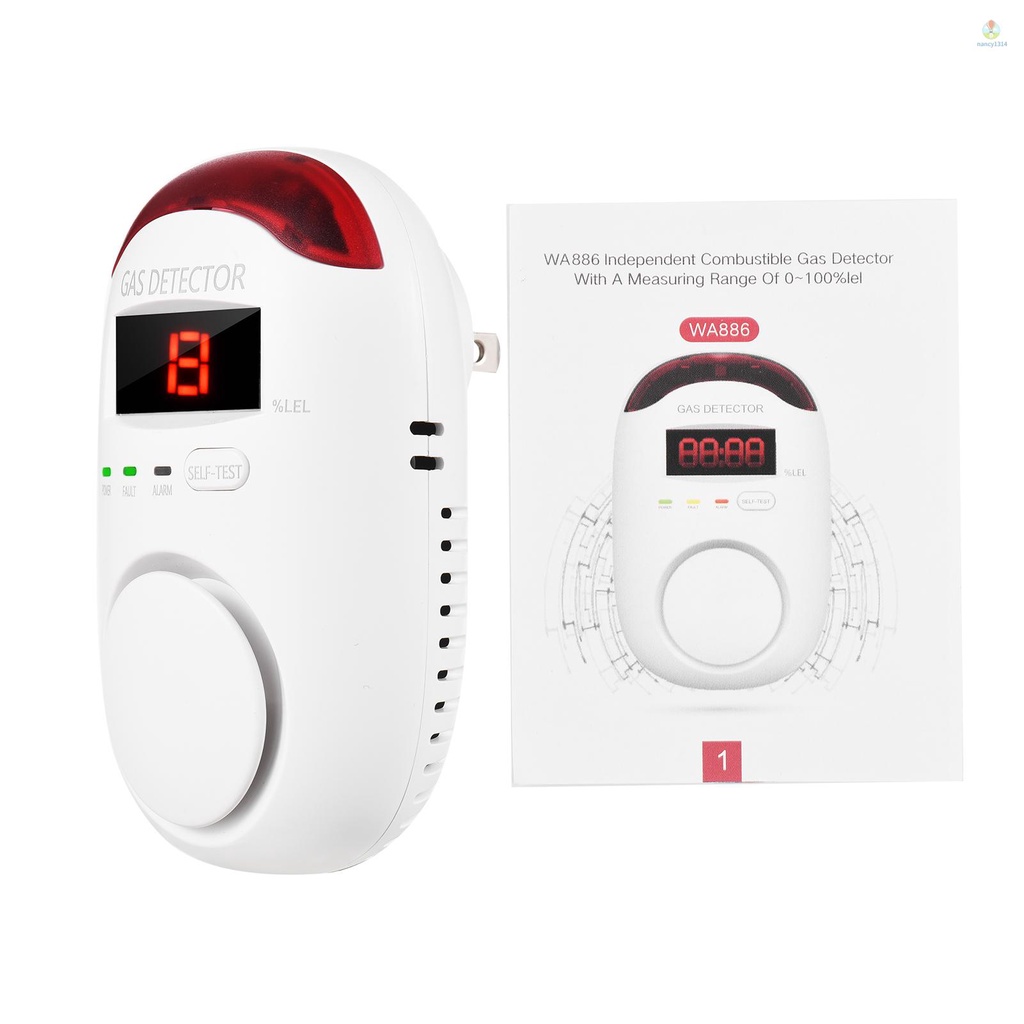 Thiết Bị Báo Khói Khí Gas Kỹ Thuật Số Với Màn Hình LED Hiển Thị Cảnh Báo Giọng Nói Tiện Dụng Cho Nhà Bếp