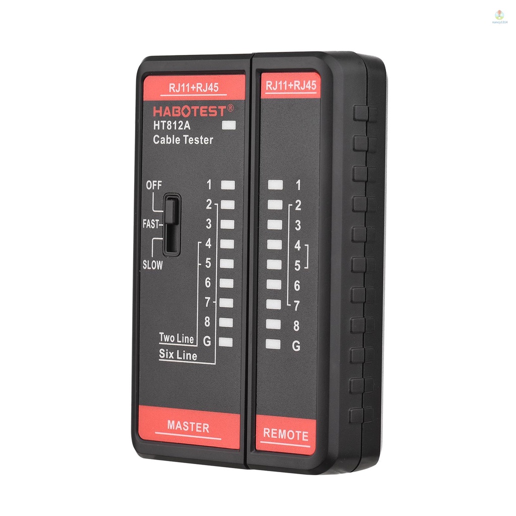 Máy Kiểm Tra Cáp Mạng HABOTEST HT812A Dây Cáp Kiểm Tra Đường Dây Điện Thoại Và Đường Dây Mạng Đa Chức Năng RJ11 RJ45 2P / 4P / 6P / 8P