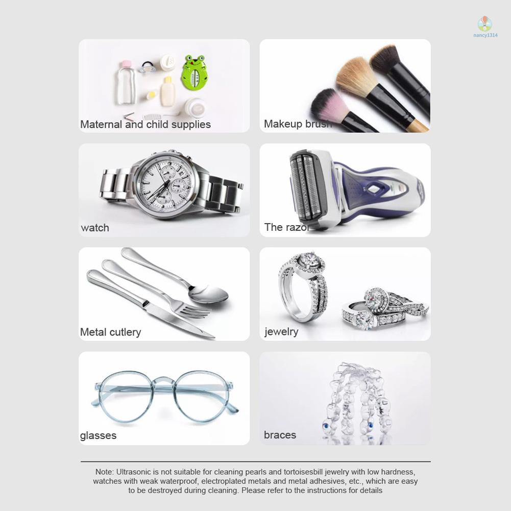 Máy Làm Sạch Trang Sức / Mắt Kính 5W USB 45kHz Chất Lượng Cao