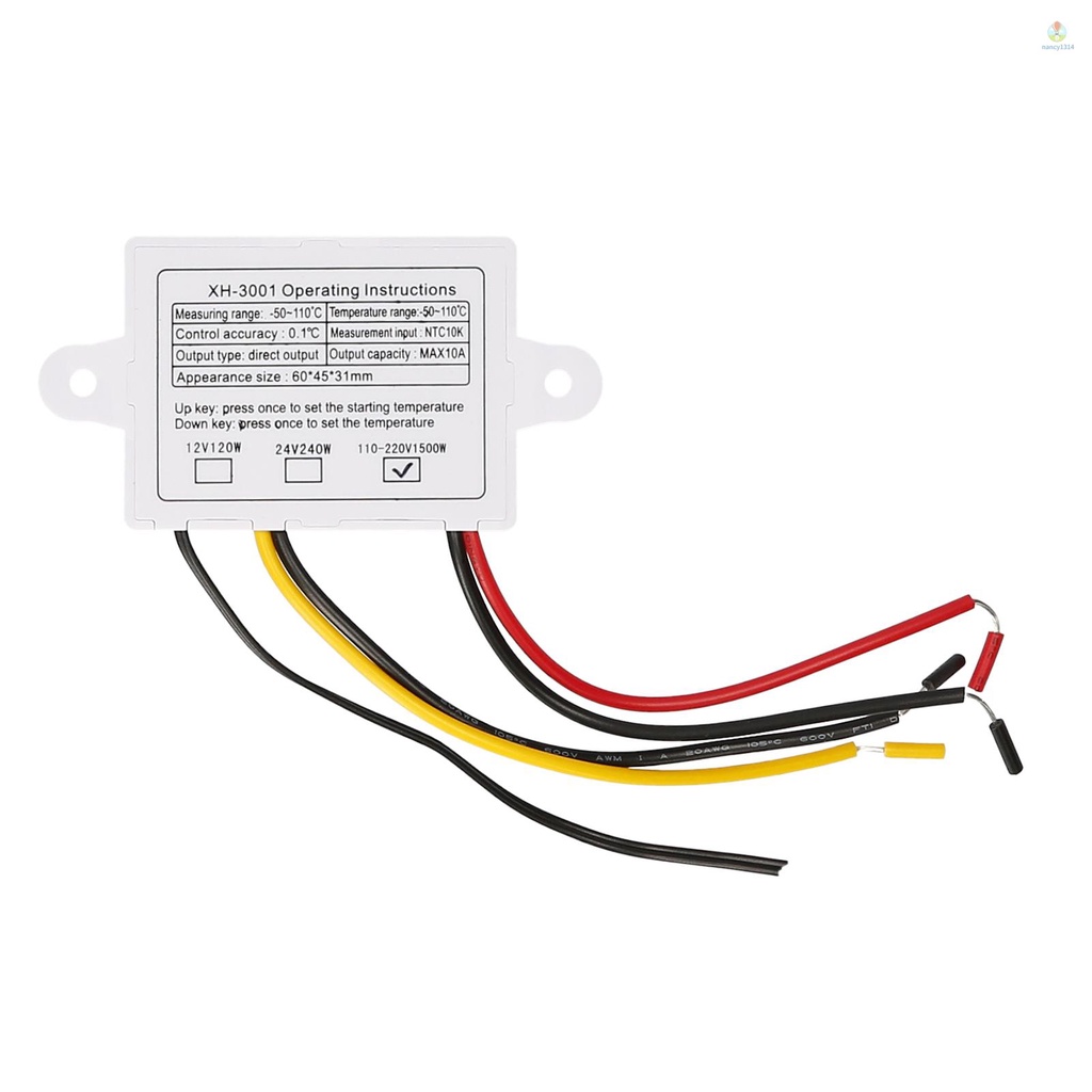 Mô-đun Điều Khiển Nhiệt Độ Màn Hình LED Hiển Thị Nhiệt Độ Kèm Đầu Dò NTC - 50~110 °C Tủ Lạnh 110~220V 1500W 1500W Chất Lượng Cao