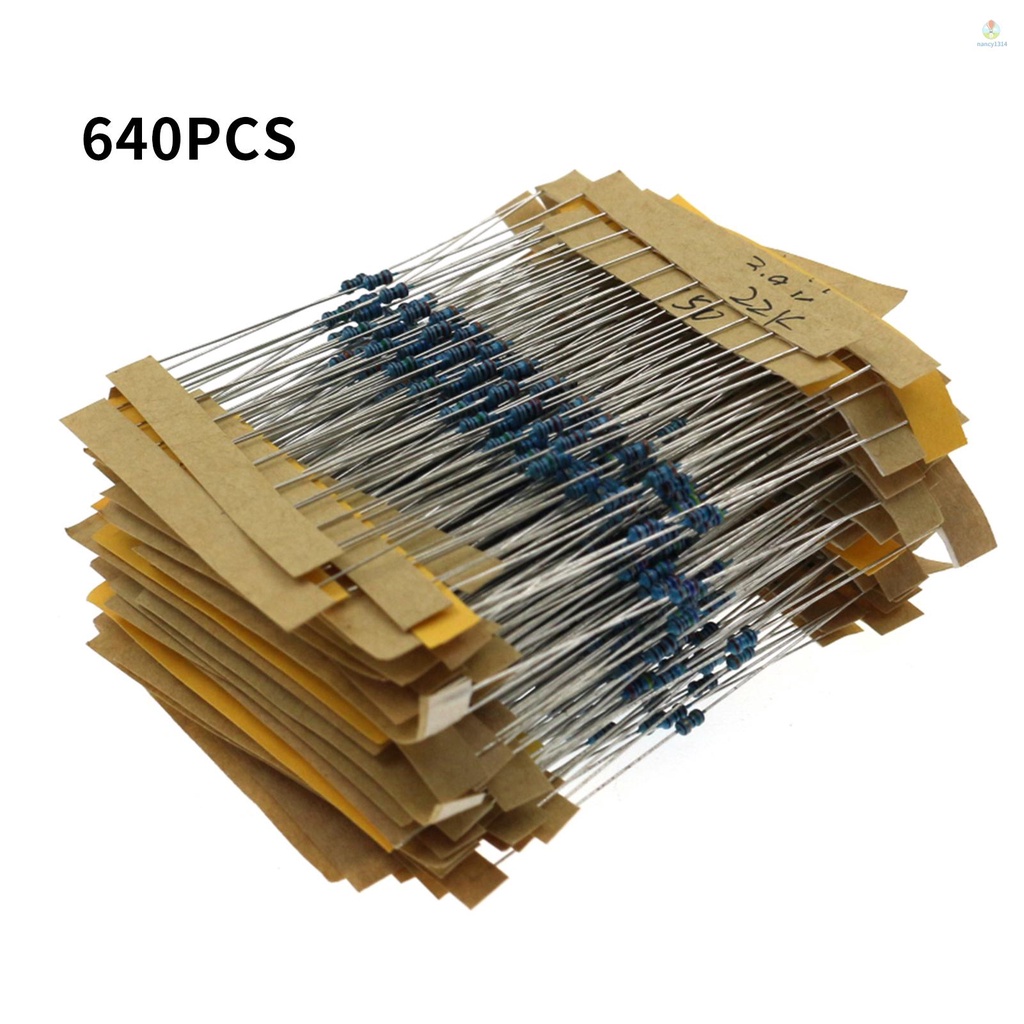 Set 640 Điện Trở 1 / 6W 1% Màng Carbon 1 Ohm - 10M Ohm 64 Chuyên Dụng