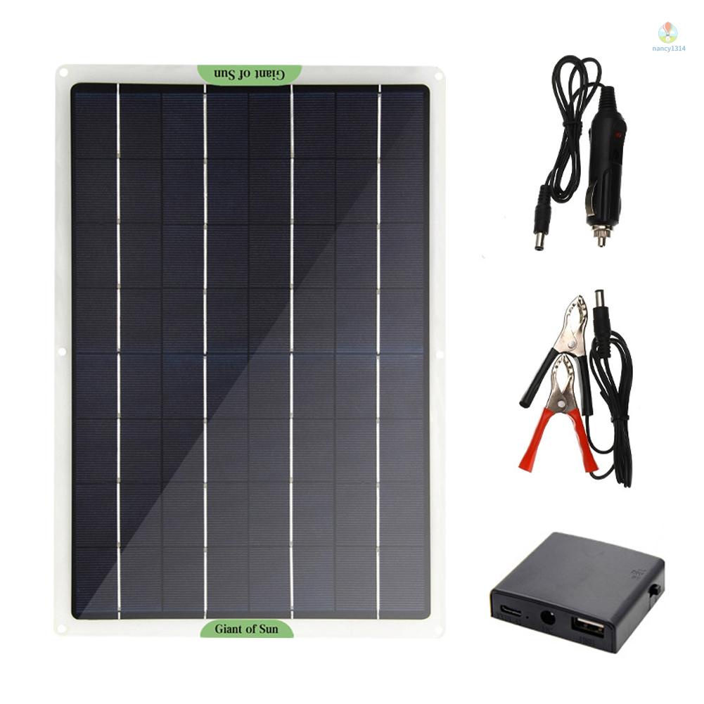 Tấm Pin Năng Lượng Mặt Trời Monocrystalline Sạc Cổng USB Kép Dành Cho Đi Du Lịch Và Tại Nhà