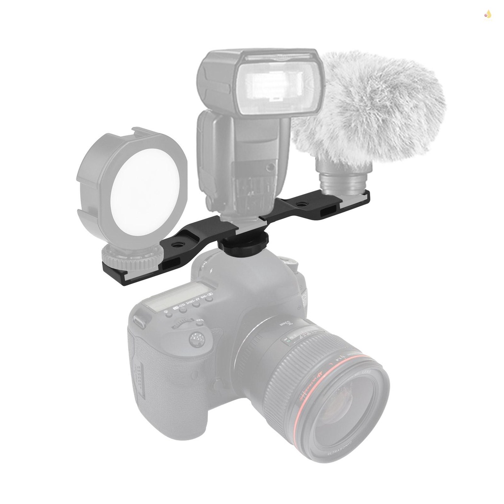 Giá Đỡ Kim Loại Với 3 Ngàm Gắn Cold Shoe Cho Micro Quay Video / Đèn LED / Phát Trực Tuyến