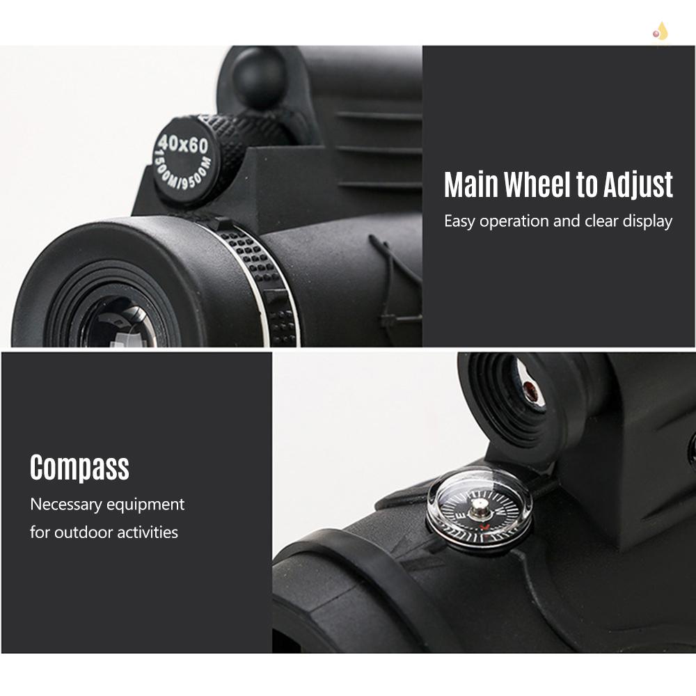 Ống Nhòm Một Mắt 40X60 HD Chống Thấm Nước Có Chức Năng Nhìn Ban Đêm Và Trong Suốt FMC Cho Đi Săn / Cắm Trại