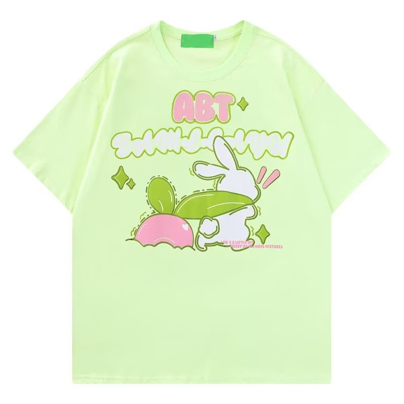 Áo Thun Tay Lỡ Cổ Tròn In Hoạt Hình Thời Trang Xu Hướng Đường Phố Cho Nam