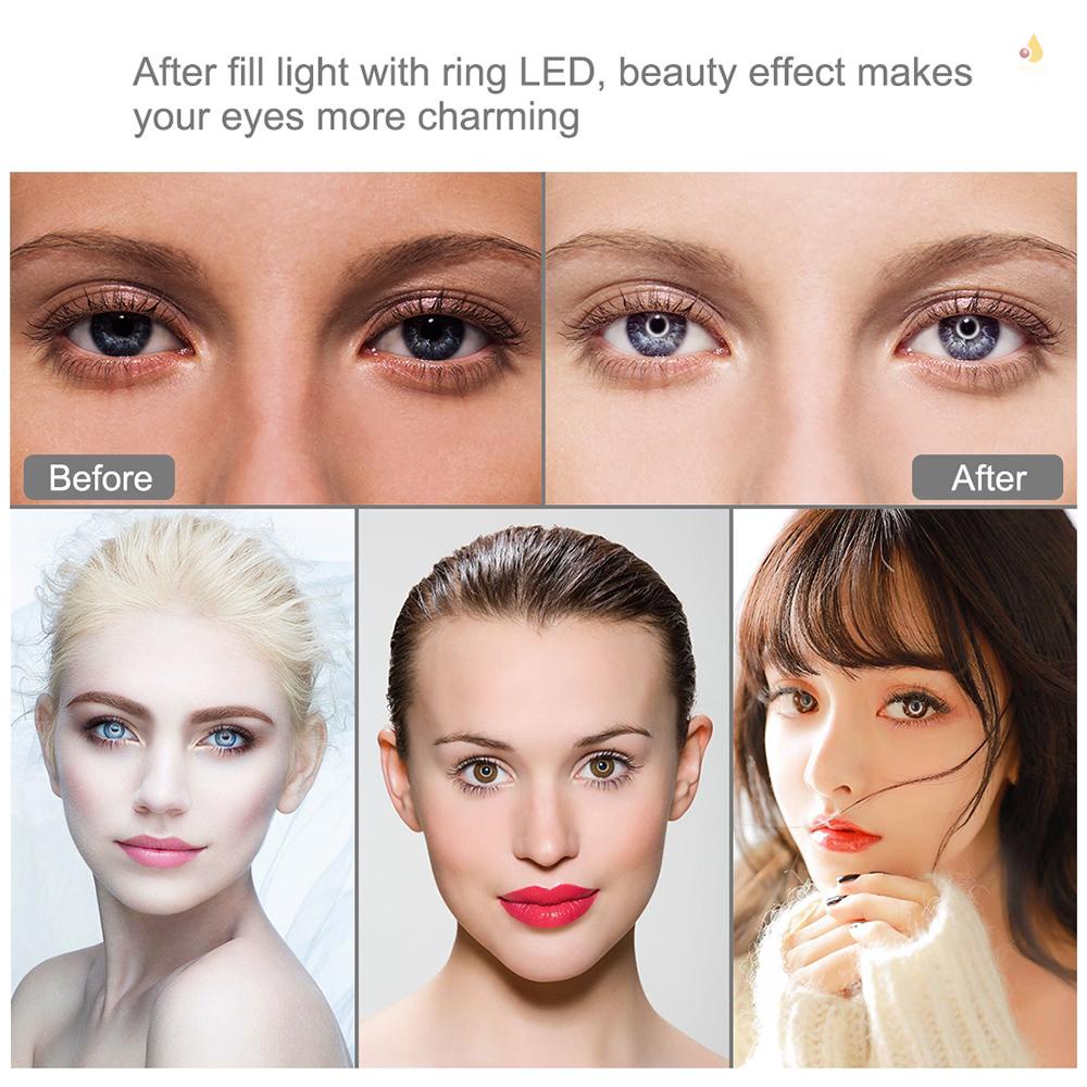 (mynivn) Vòng Đèn Led Kết Nối Video PULUZ Điều Chỉnh Độ Sáng Được Tích Hợp Pin Tích Hợp Cho Trang Điểm Mặt / Phát