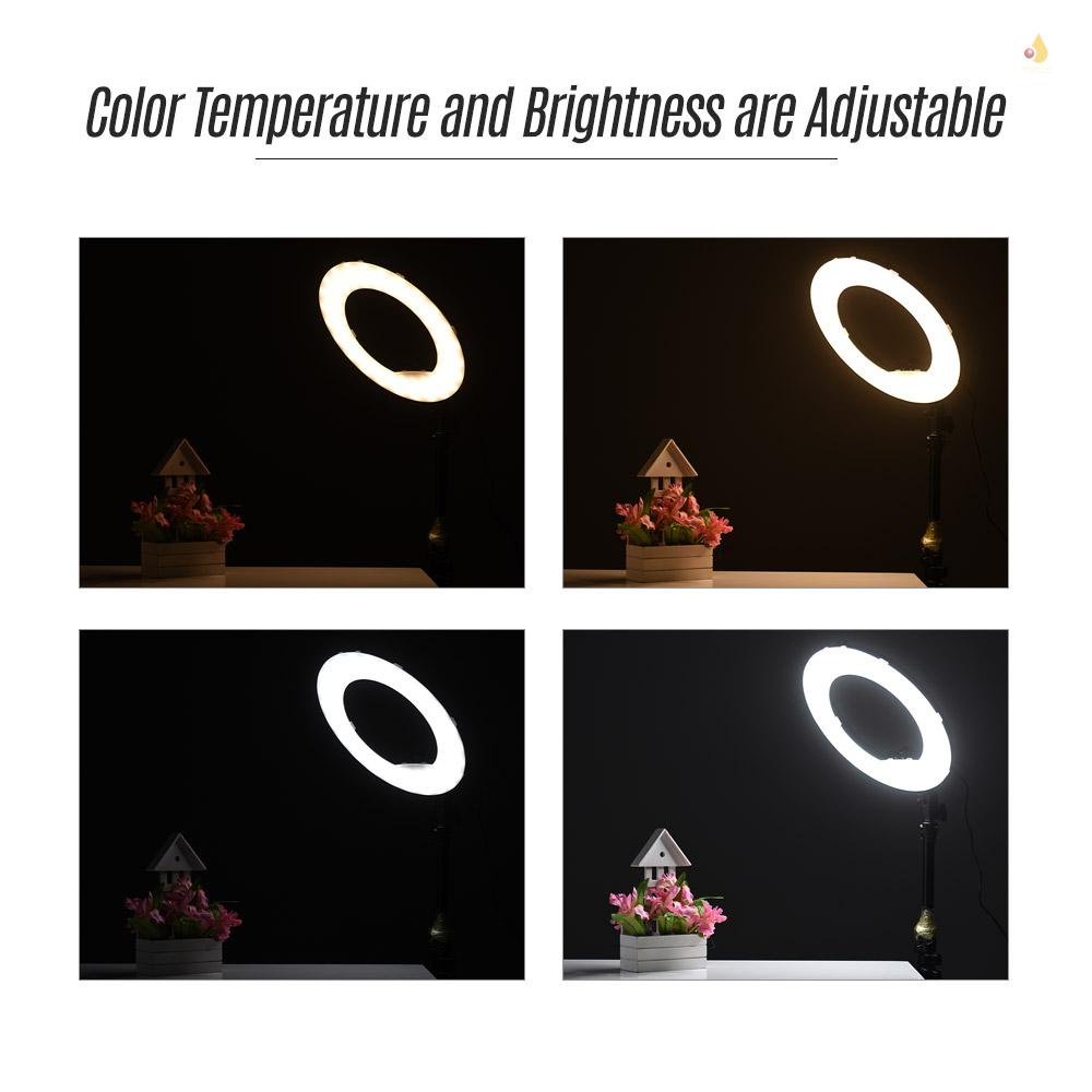 Vòng Đèn LED 192 Bóng 3200K Sang 5500K Chịu Nhiệt 38W Màu Đen Chuyên Dụng Cho Máy Ảnh / Điện Thoại