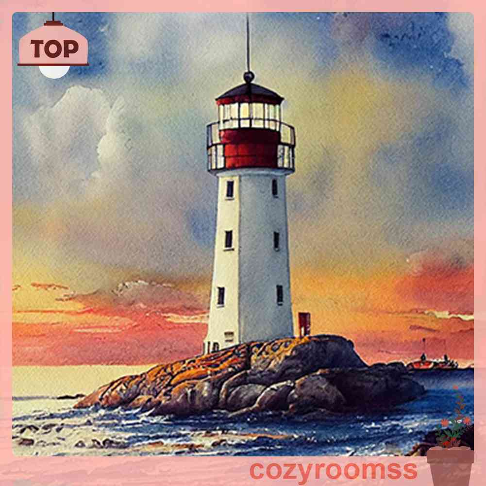 Tranh Đính Đá Kim Cương Toàn Bộ 5D DIY Hình Ngọn Hải Đăng