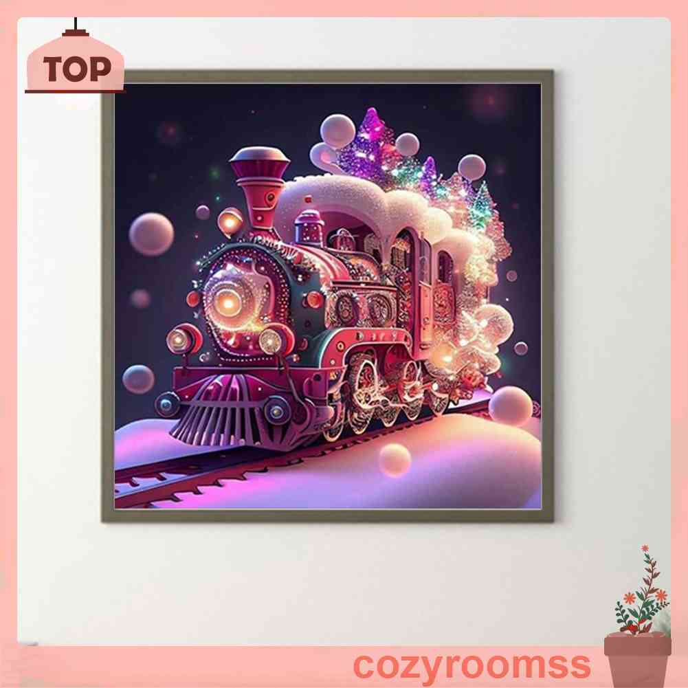 Tranh Đính Đá Kim Cương Toàn Bộ 5D DIY Hình Vẽ Đoàn Tàu Trang Trí Nhà