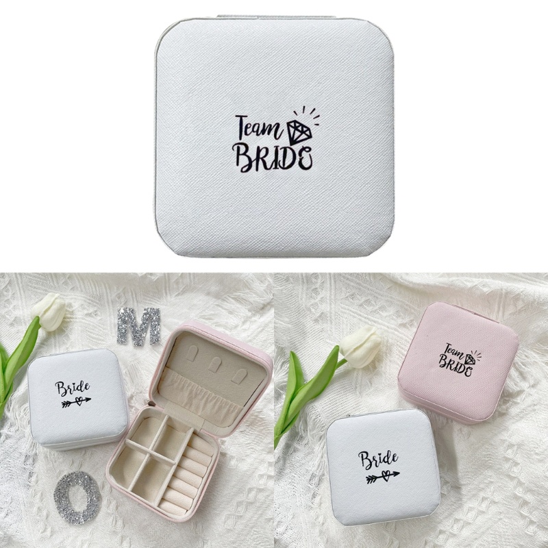 Hộp Đựng Trang Sức Bằng PU In Logo Team Bride Độc Đáo Sang Trọng
