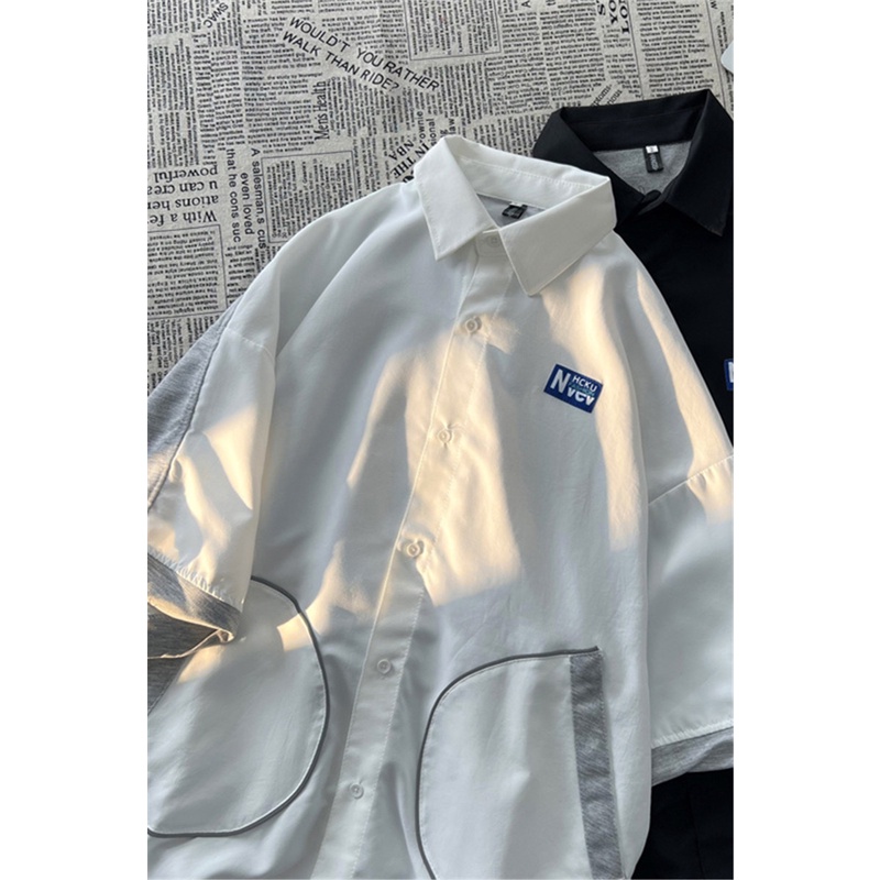 Áo Sơ Mi Tay Lửng Thời Trang Mùa Xuân Dễ Phối Đồ Giản Dị Trẻ Trung Dành Cho Nam