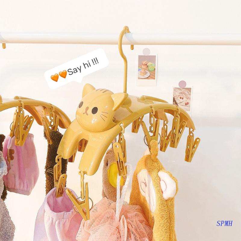 Kẹp Phơi Quần Áo Hình Mèo Hoạt Hình Siêu Dễ Thương Kèm 10 Kẹp Phơi Khô