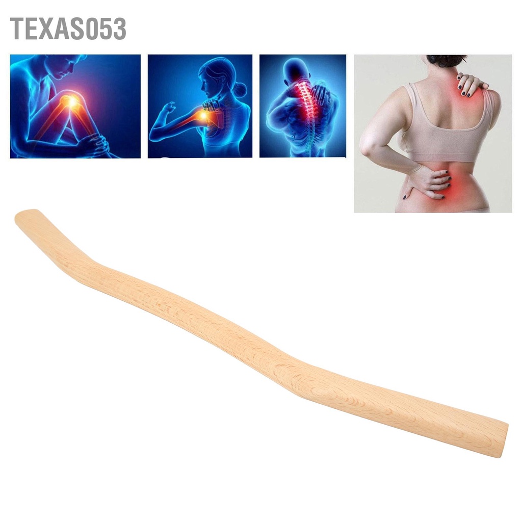 Texas053 Cơ Thể Gua Sha Dính Lớn Hình Chữ M Đau Nhức Giảm Gỗ Cạo Massage Dụng Cụ Lưng Bụng Tay Chân Vai Cổ