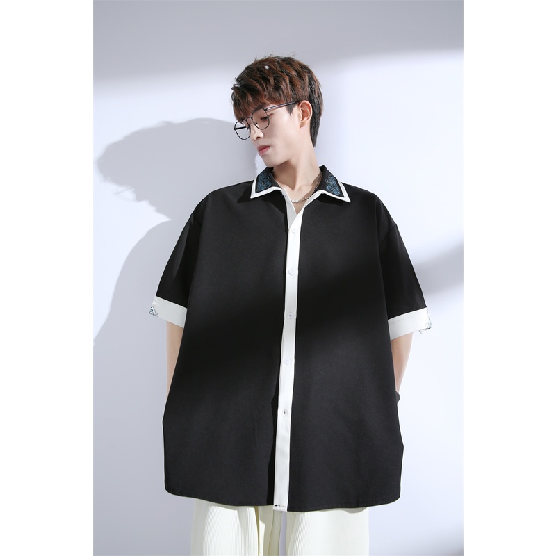 Áo Sơ Mi Lụa Lạnh Tay Ngắn Phong Cách Thời Trang Mùa Hè Mới 2023 Cho Nam Giới