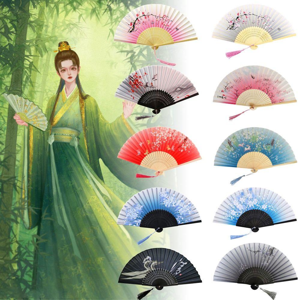 CONOPERY Set 2 Quạt Xếp Cầm Tay Kiểu Trung Hoa Trang Trí Nhà Cửa