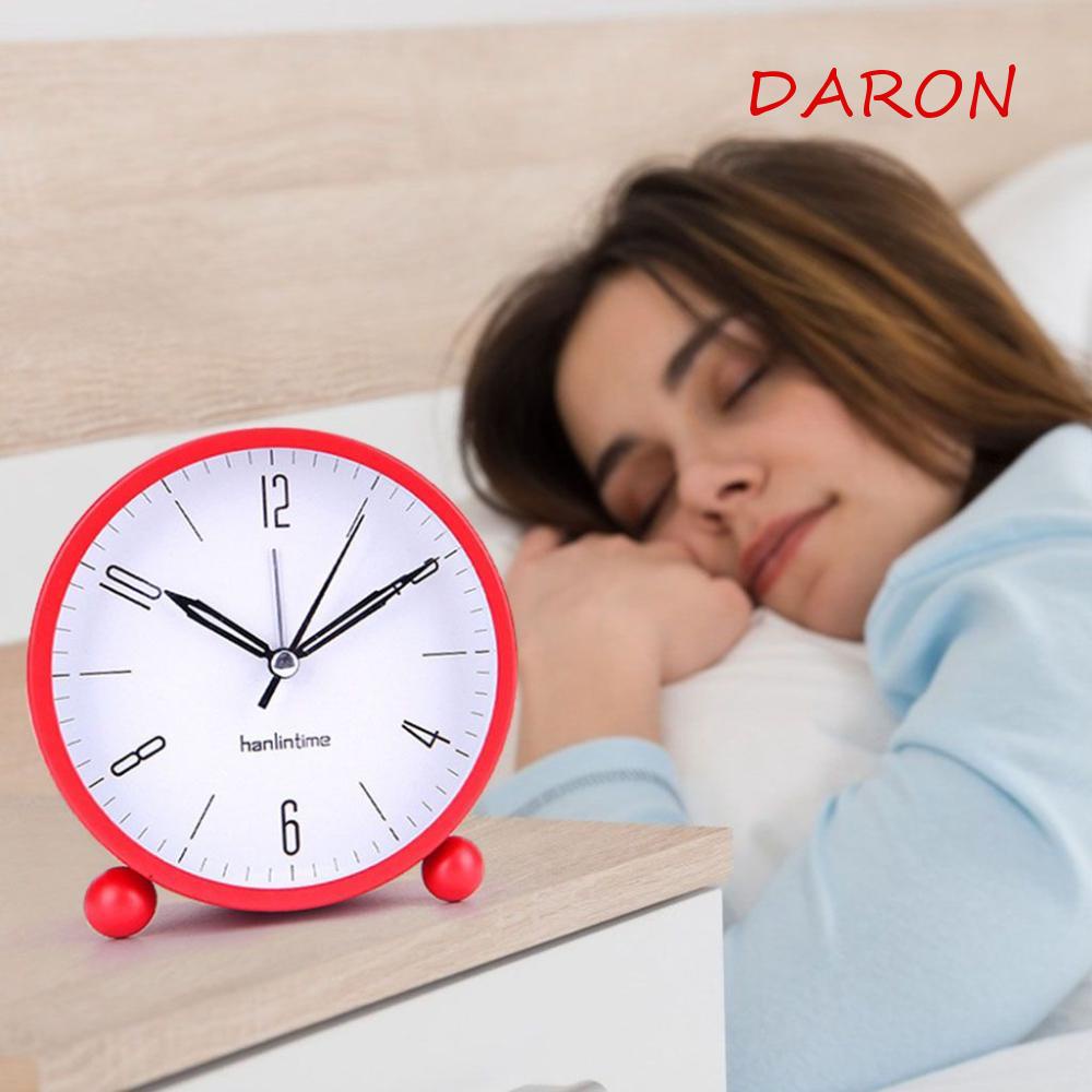 Đồng Hồ Báo Thức Dạ Quang Hình Tròn Dùng Pin Tiện Dụng