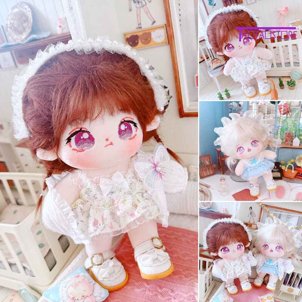 Búp Bê Vải Cotton Mềm Hình Chữ U 20cm Mặc Đầm / Áo Khoác Dễ Thương Cho Bé Gái