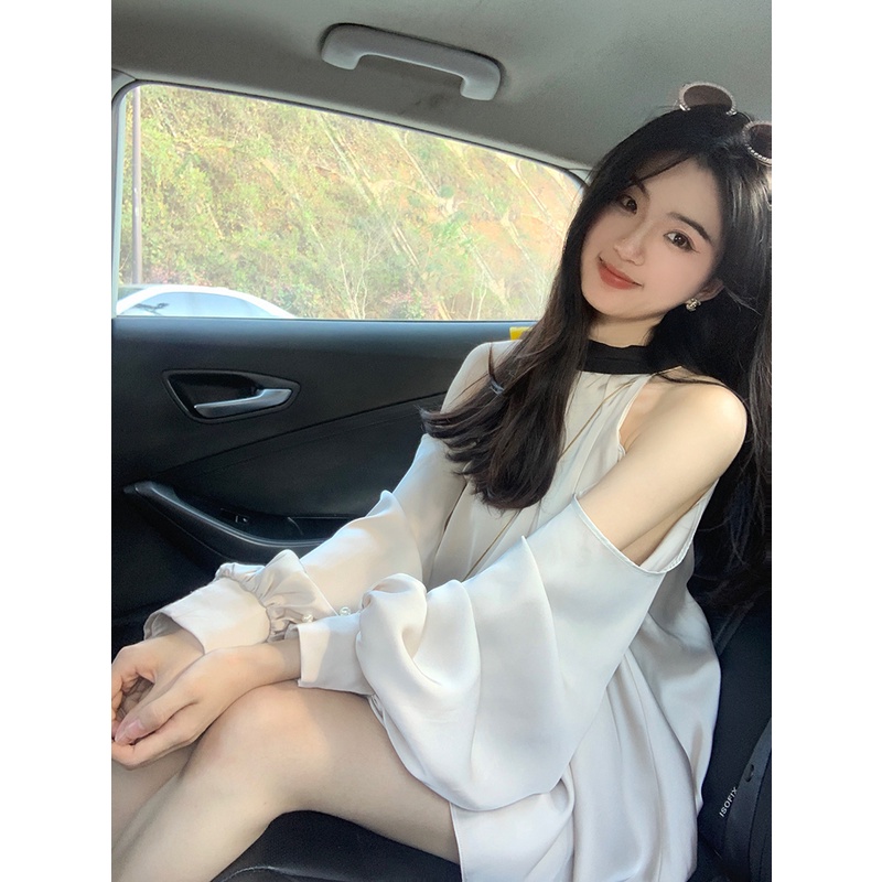 Áo Sơ Mi Tay Dài Vải Satin Thời Trang Quyến Rũ