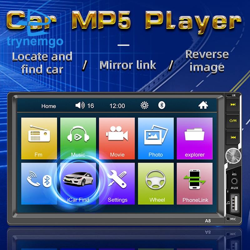 Máy Phát MP5 Đa Phương Tiện Màn Hình Cảm Ứng Bluetooth USB FM Camera 2DIN Tự Động Cho Xe Hơi
