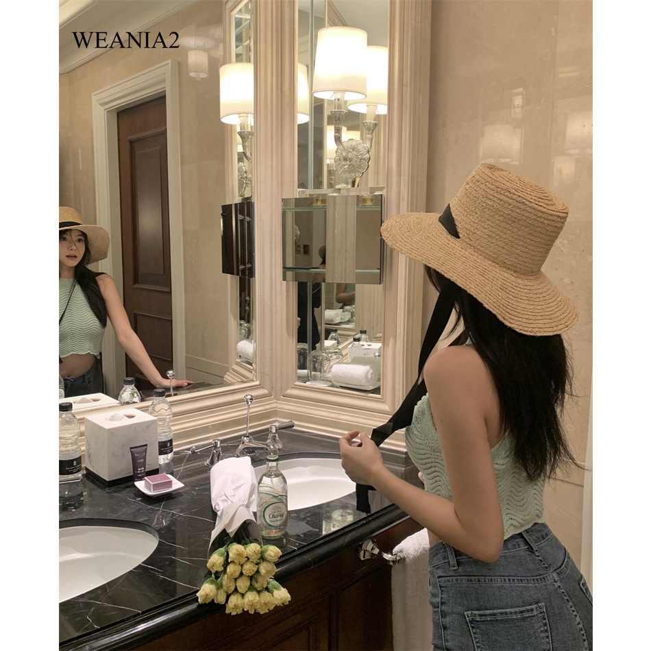 Weania-2 Áo Croptop Dệt Kim Khoét Lỗ Thời Trang Mùa Hè Cho Nữ