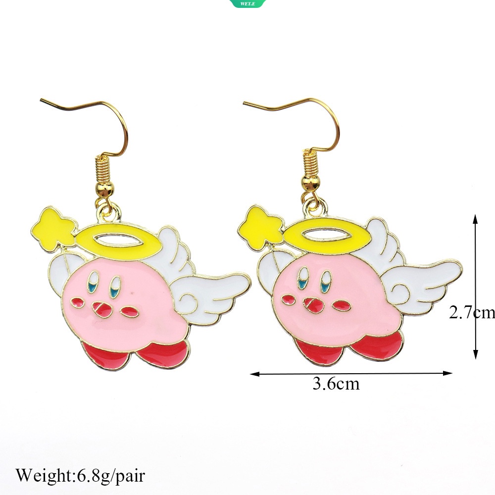 Khuyên Tai Kim Loại Hoạt Hình Kirby Dễ Thương Sáng Tạo Làm Quà Sinh Nhật Cho Bé Gái