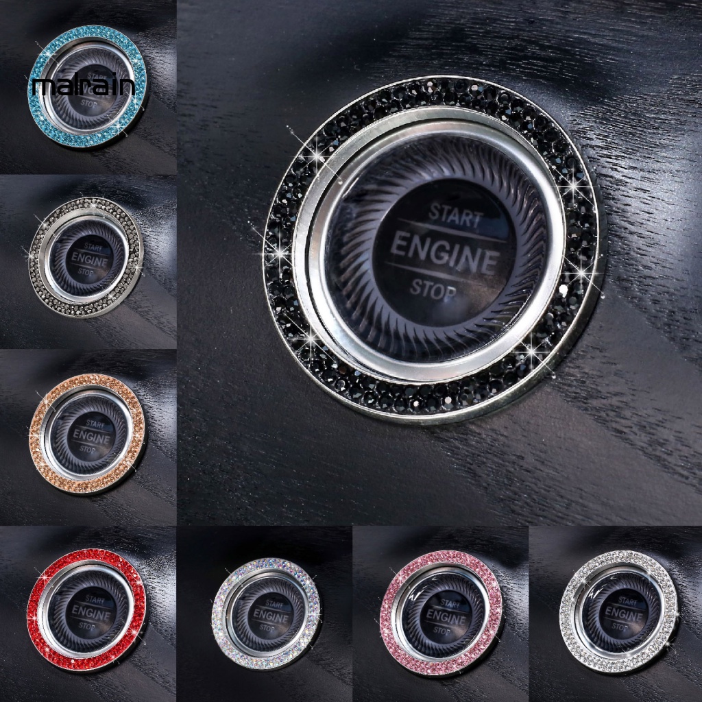 Ốp Trang Trí Nút Khởi Động Xe Hơi Van Đính Đá Sang Trọng