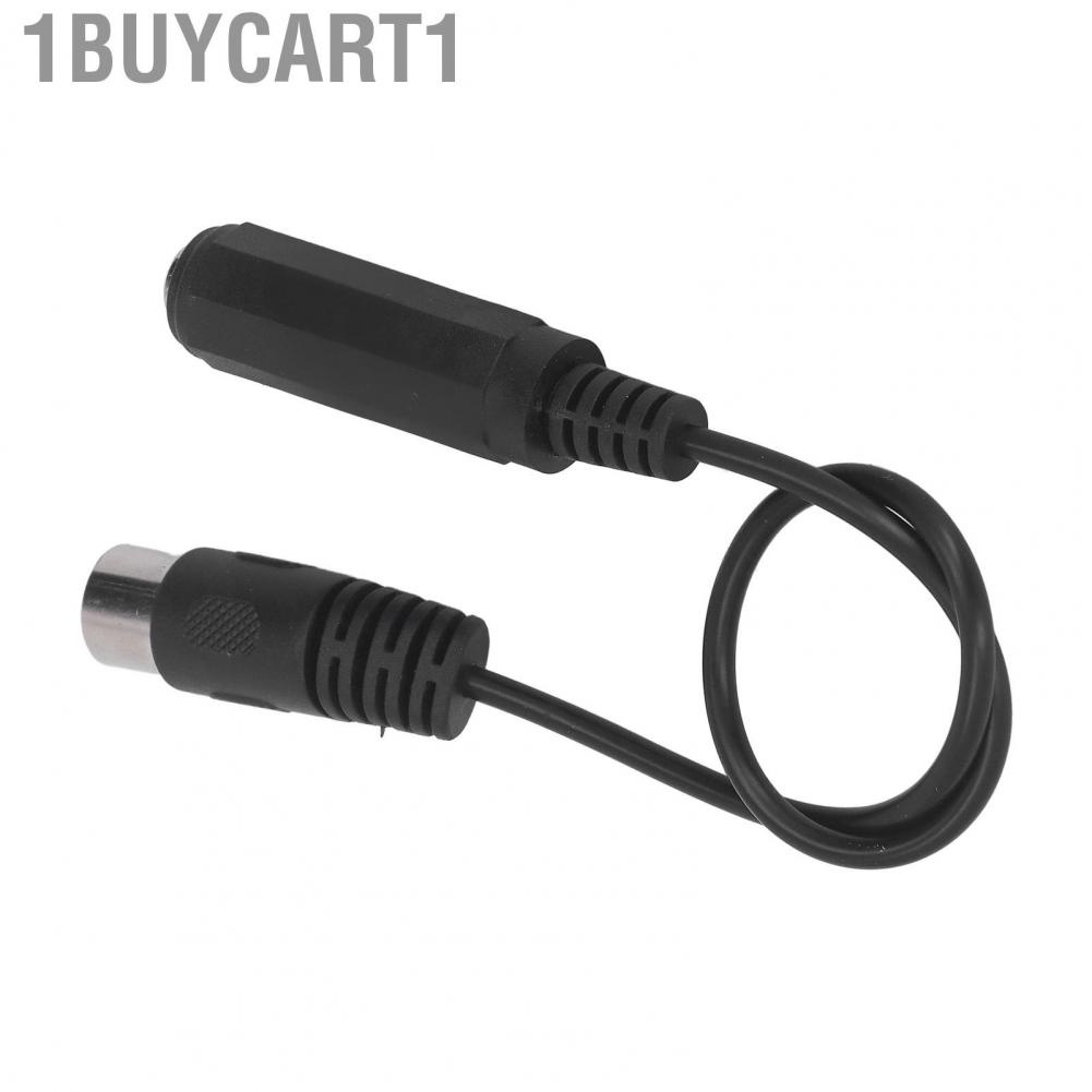 1buycart1 6.35mm Female To 5pin MIDI Adapter Cable  1ft Long Plastic Metal 5 Pin 1 Ft for Speakers MP3