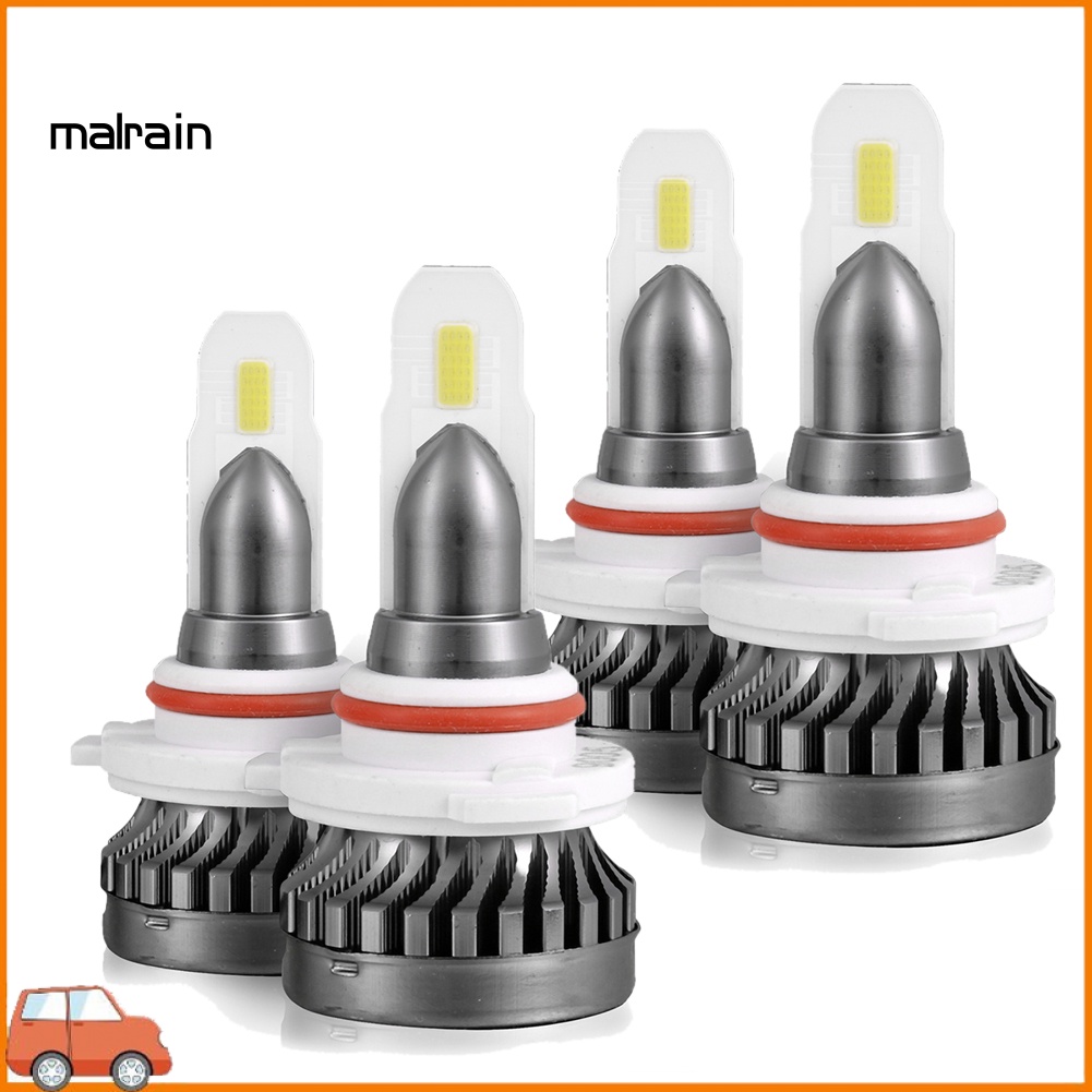 Bộ 4 Đèn LED COB Mini Ánh Sáng Trắng Y8 Cho Xe Hơi 9006 + 9005