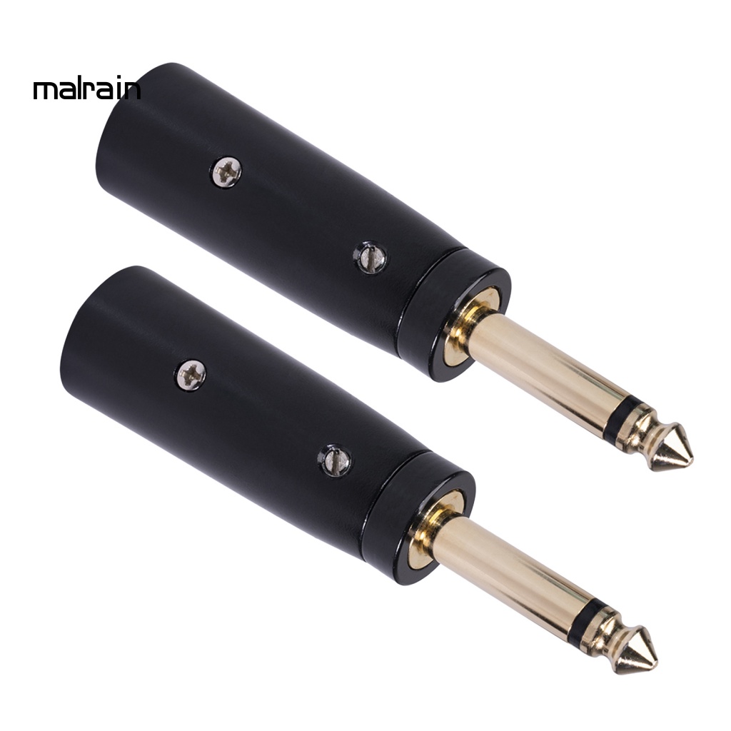 Set 2 Đầu Nối Chuyển Đổi Âm Thanh Nổi 6.35mm Mono Male Sang Male Cho Đàn Guitar Điện Dễ Sử Dụng
