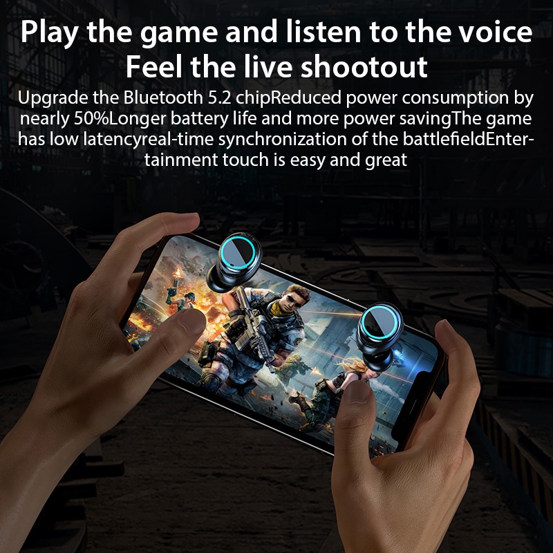 Tai Nghe Bluetooth M25 không dây Gaming,Tai Nghe TWS Gaming M25 Có Mic Độ Trễ Cực Thấp Bảo Cảm Ứng Vân Tay Thông Minh