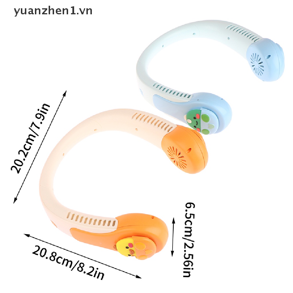 Quạt Làm Mát Đeo Cổ Không Cánh Sạc USB Hiệu Ứng Kép